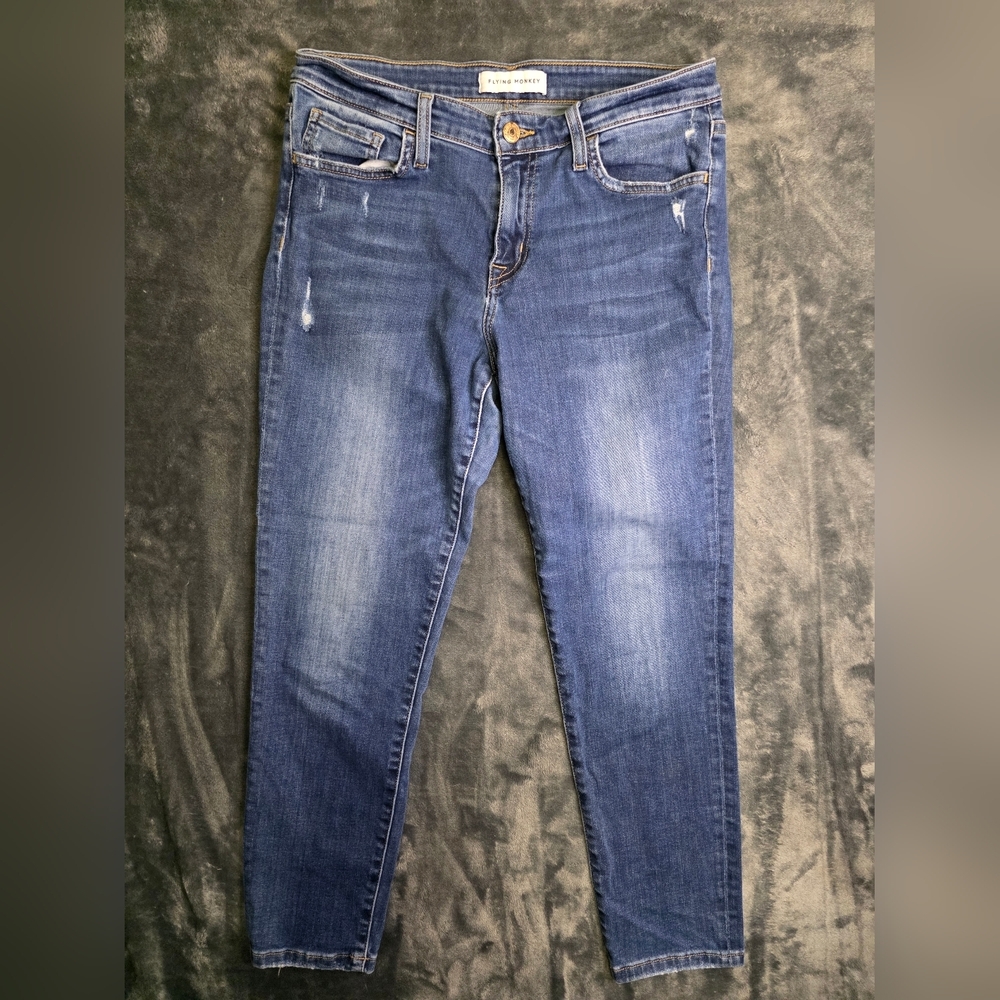 Flying Monkey Black Label Skinny Jeans Women’s 28  Blue Denim #Y2409 - Picture 2 of 7
